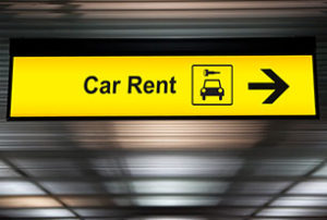 Image of a car rental sign