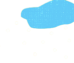 Abstract illustration of a bright yellow background with blue and white geometric patterns and a cloud shape.